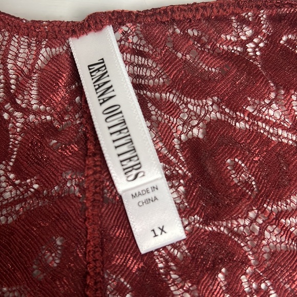 Plus Fired Brick Bralette Hourglass Back Lace w. Pads New pull on  1X, 2X, 3X - Picture 4 of 13